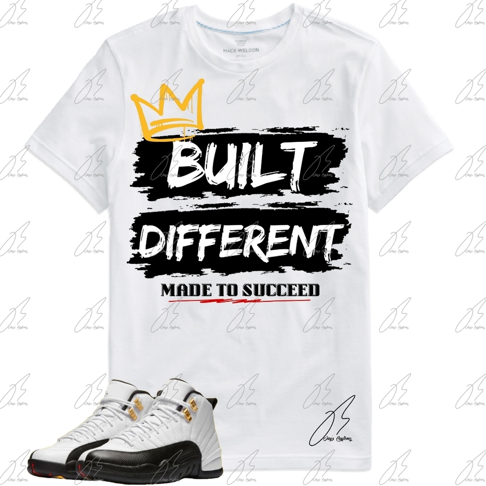 Jordan 12 TAXI Matching Shirt, Built Different Sneaker Graphic Tee, Best Gift